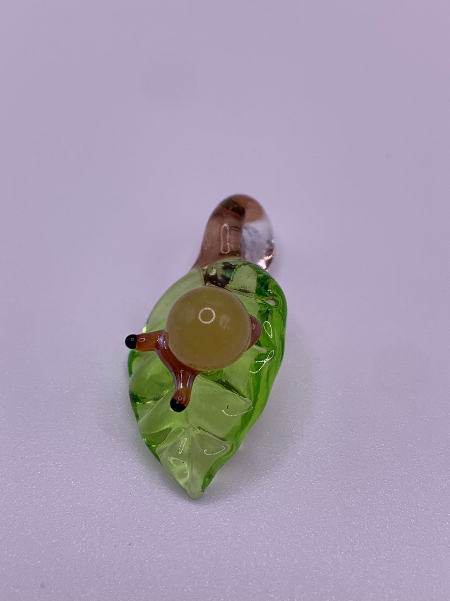 ArielleGlassArt - Autumn leaf Pendant with Snail #1
