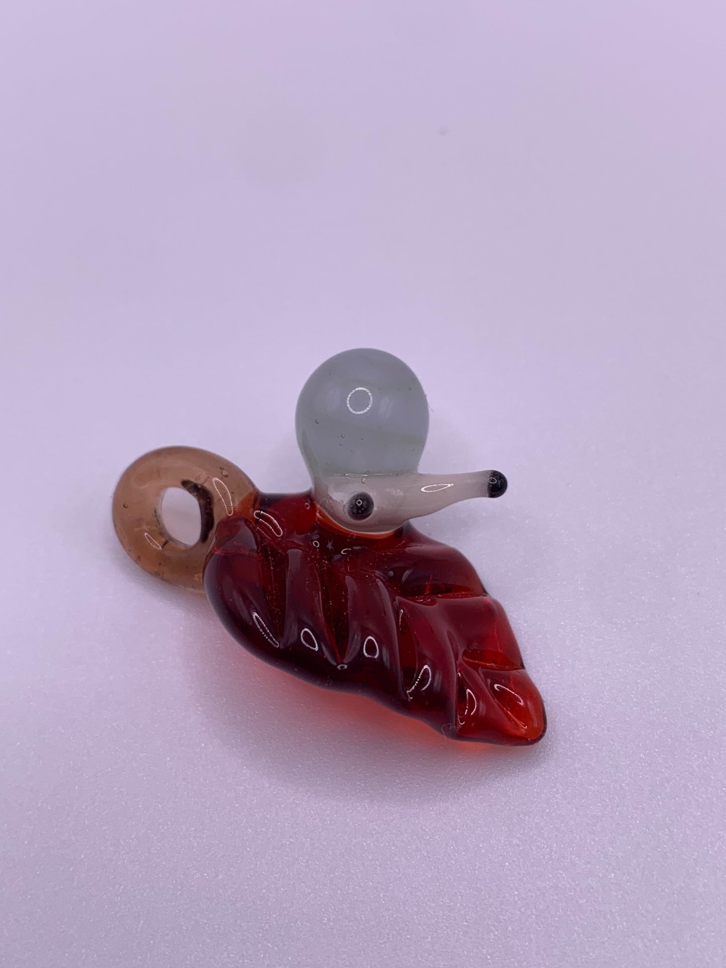 ArielleGlassArt - Autumn leaf Pendant with Snail #5