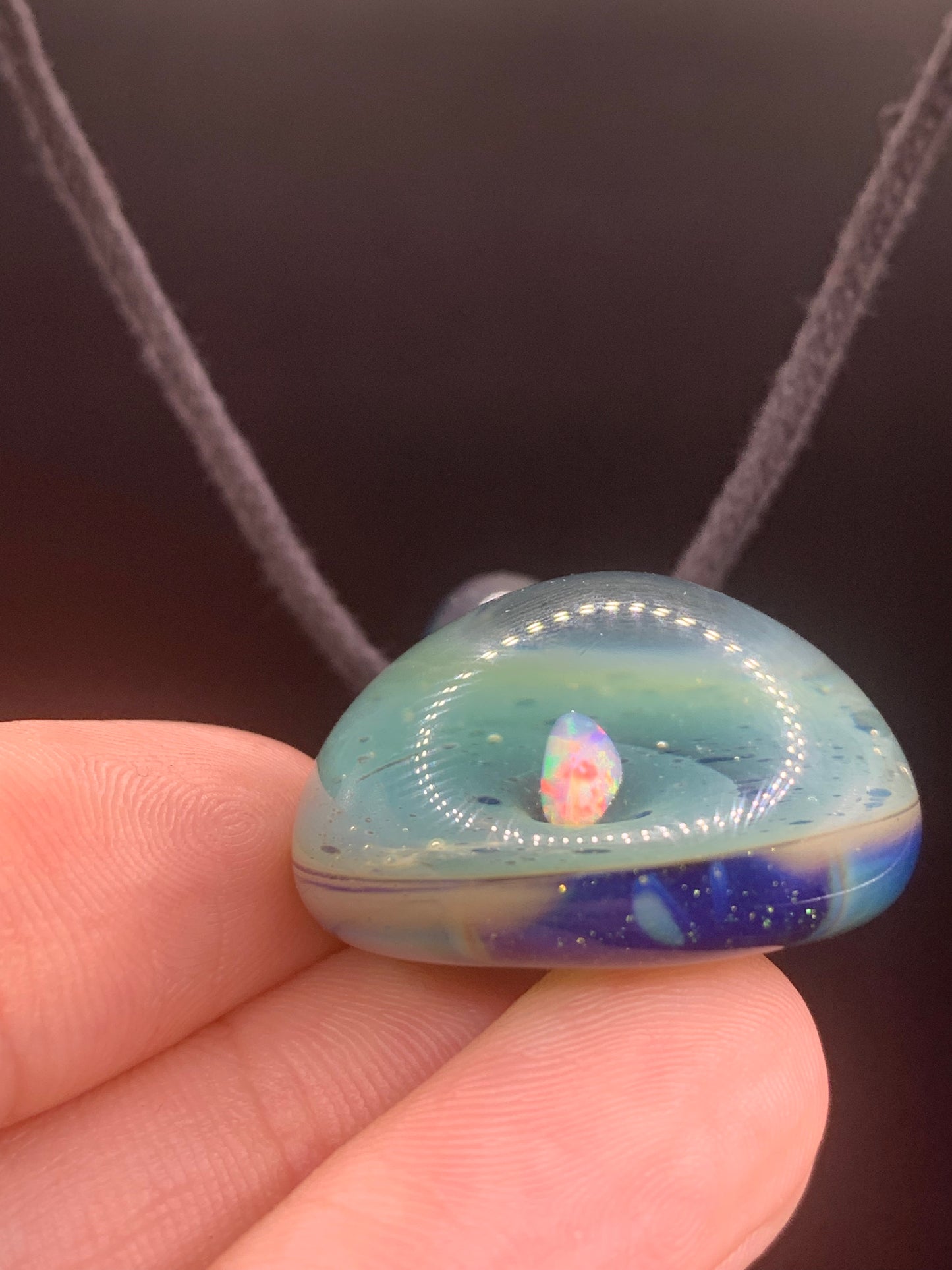 ClarksGlassWorks - Small Opal Pendant #2