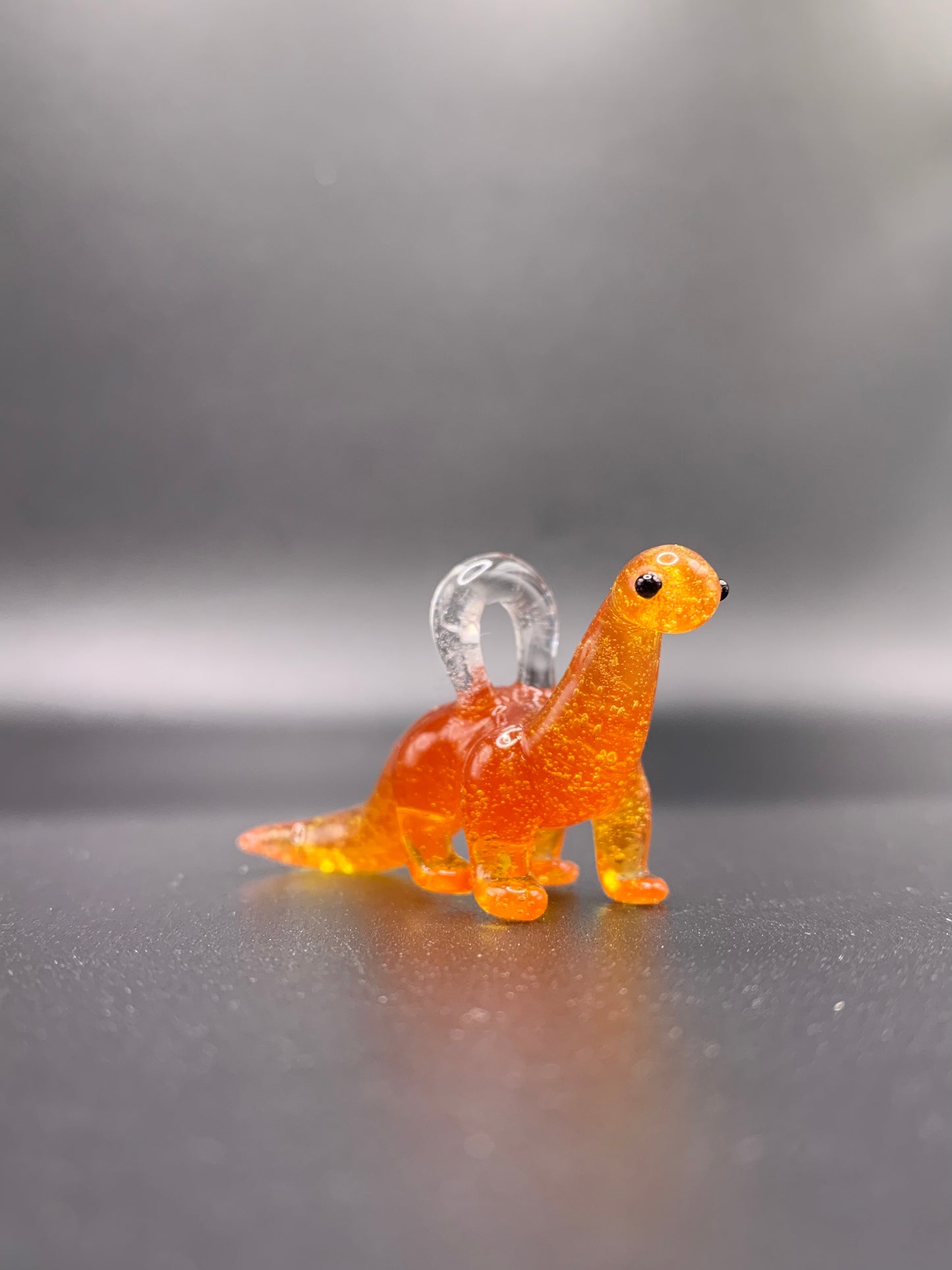 ArielleGlassArt - Small Tangelo Dino Pendant