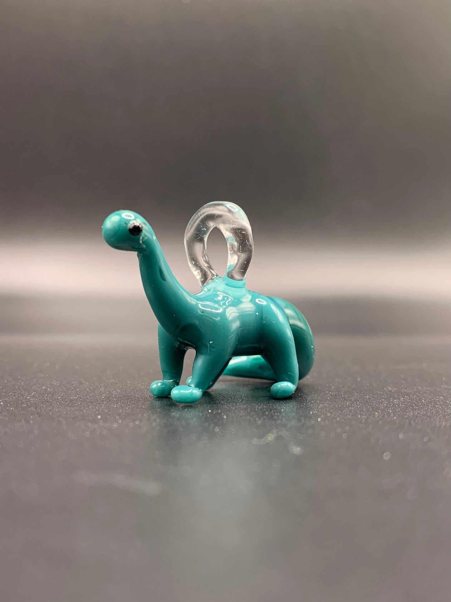 ArielleGlassArt - Small Teal Dino Pendant