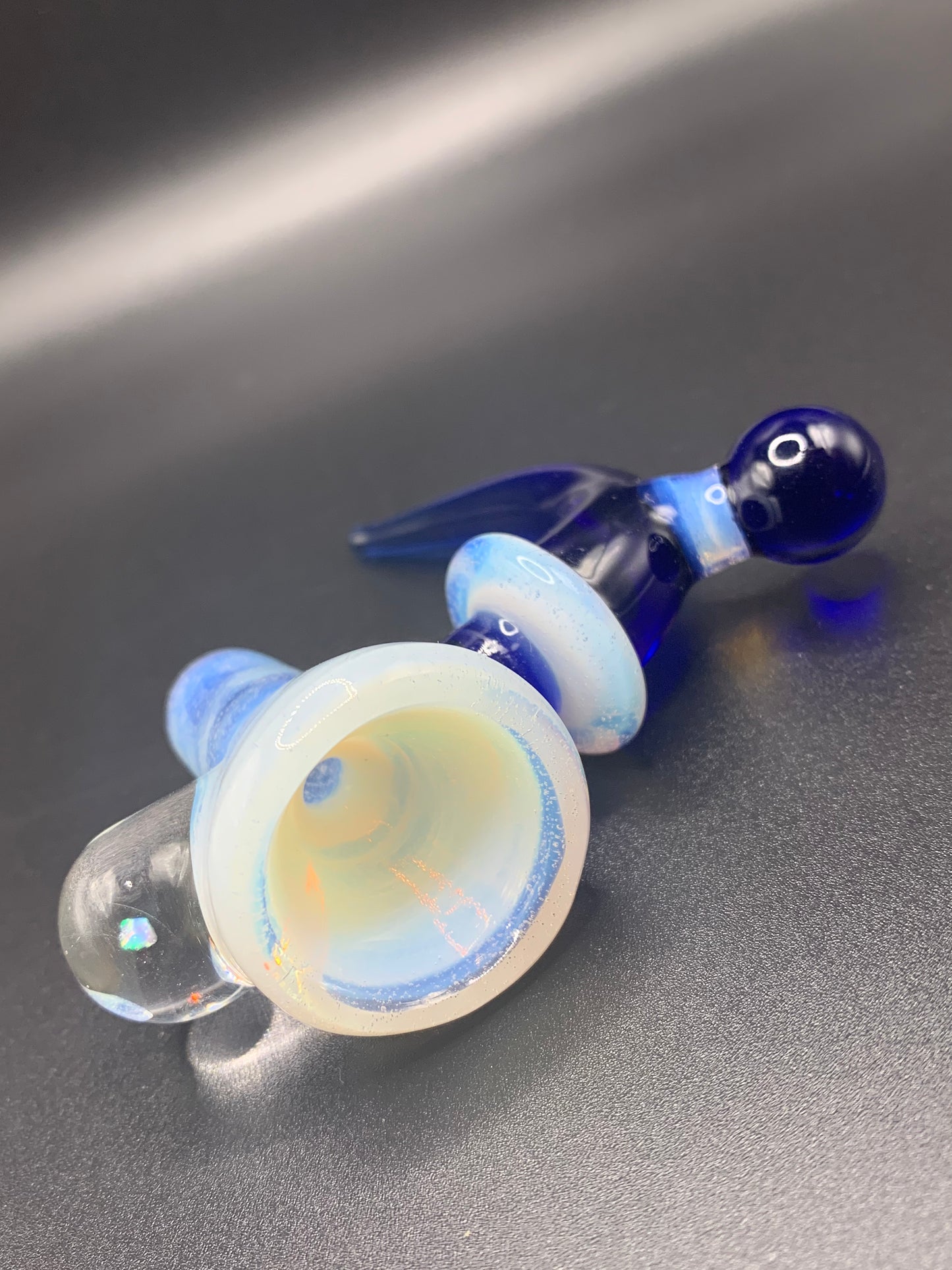 McTrivish Glass - Fully Worked Single Horn Bowl With Opal 14mm