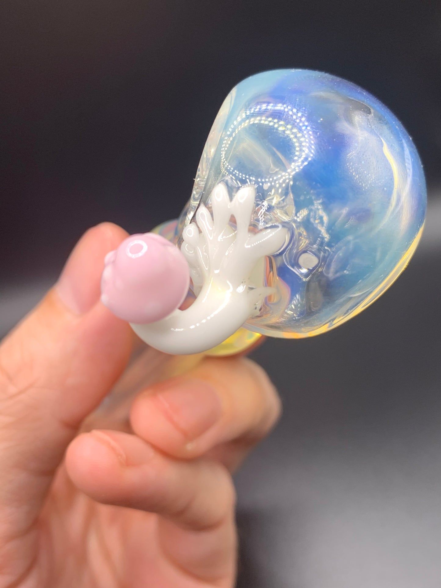 GreymarketGlass - Fumed Spoon Pipe 4hole screen and mushroom