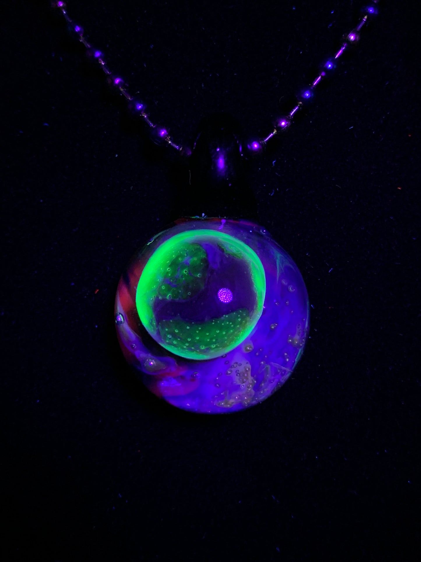 Lil Gremlins Glass Shack - Small UV Space Pendant 5