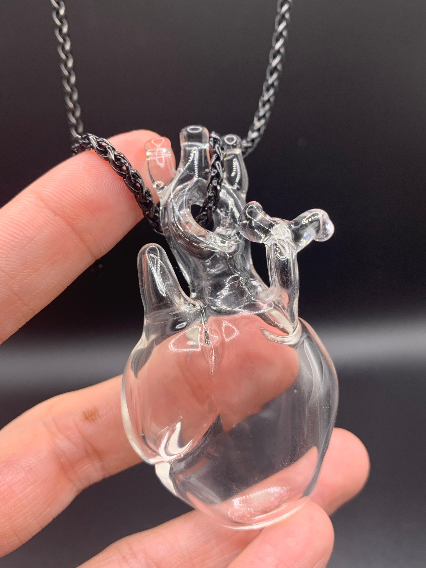 GreymarketGlass - Large Clear Heart Pendant
