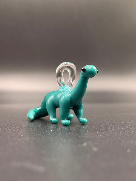 ArielleGlassArt - Small Teal Dino Pendant