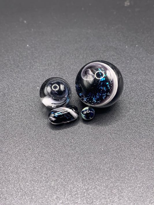 Lil Gremlins Glass Shack - UV & Dichroic Terp Slurper Marble Set 4