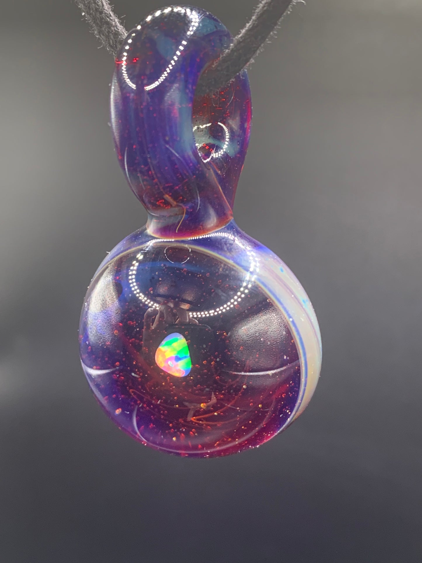 ClarksGlassWorks - Small Opal Pendant #3