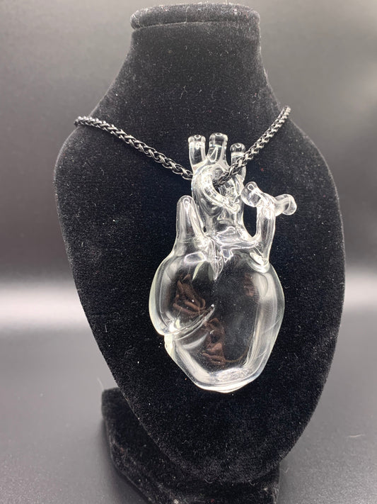 GreymarketGlass - Large Clear Heart Pendant