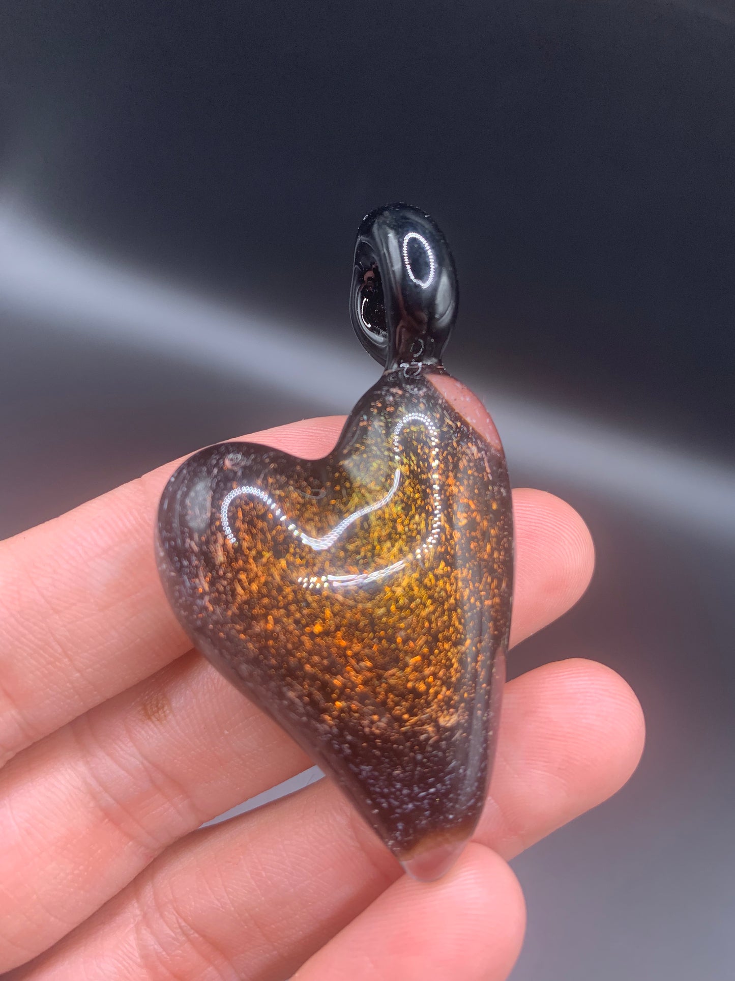 ClarksGlassWorks - Medium Dichro Heart Pendant