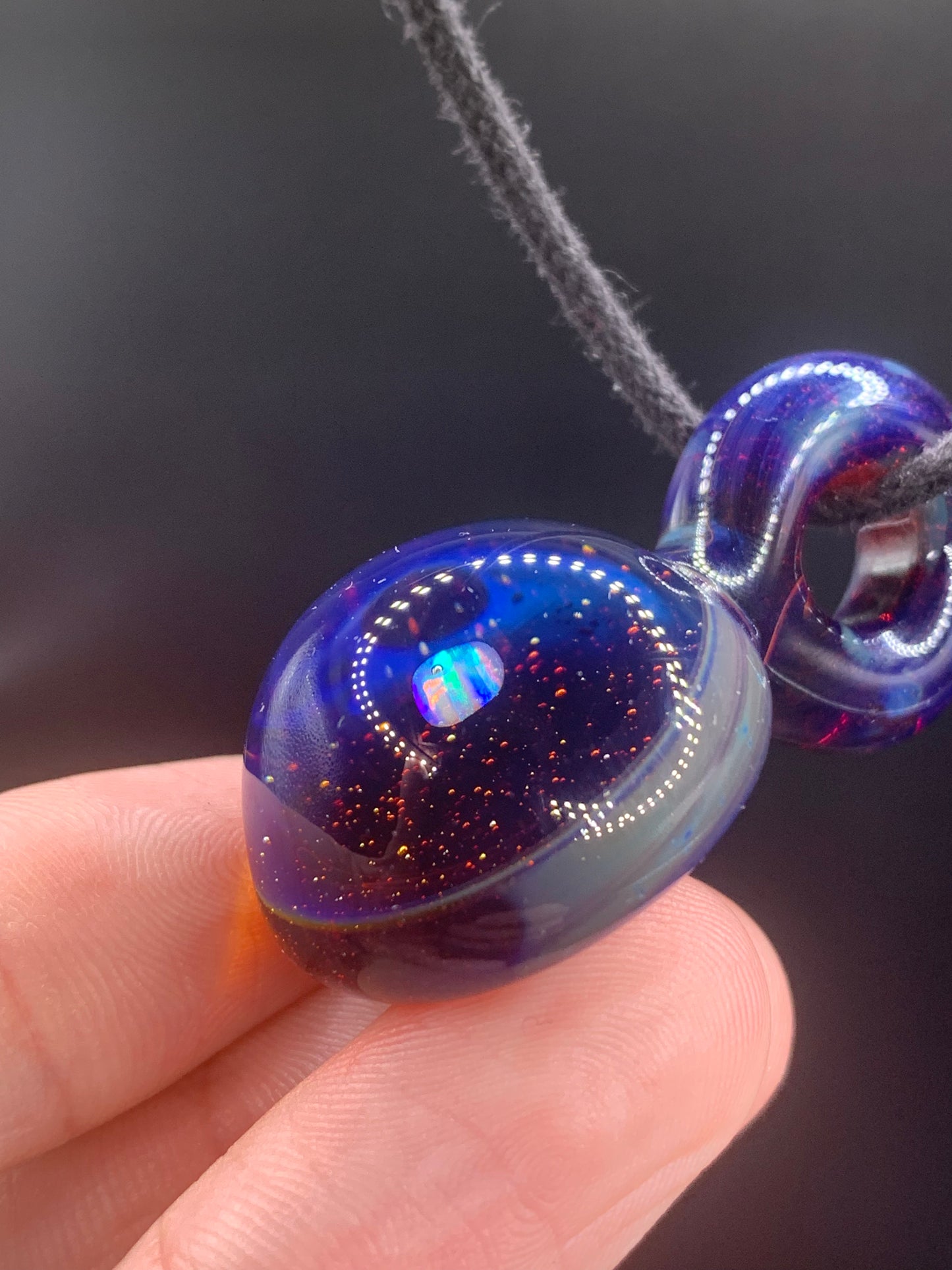 ClarksGlassWorks - Small Opal Pendant #3