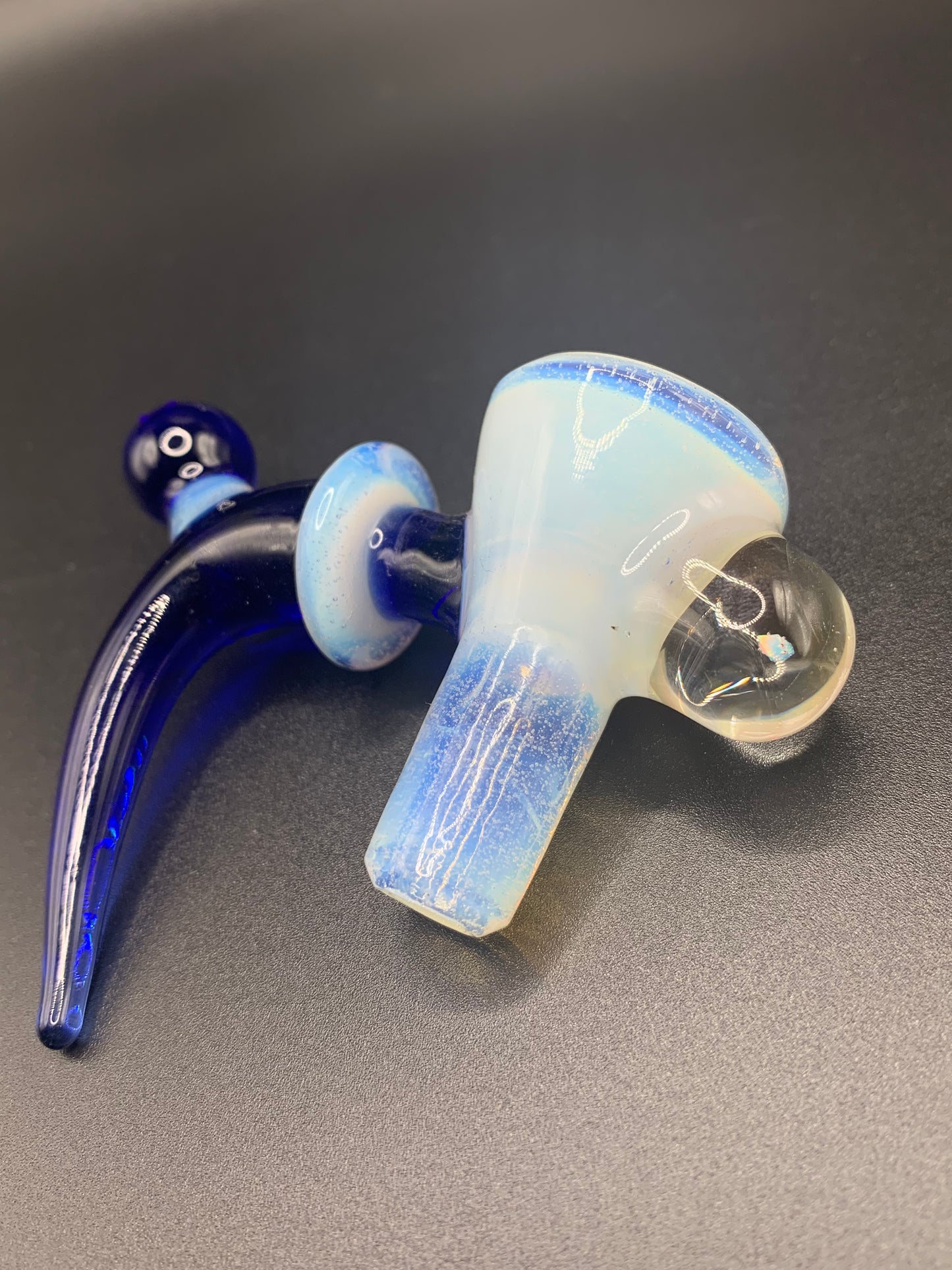McTrivish Glass - Fully Worked Single Horn Bowl With Opal 14mm