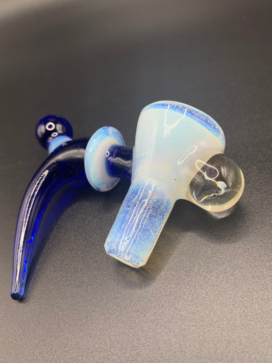 McTrivish Glass - Fully Worked Single Horn Bowl With Opal 14mm