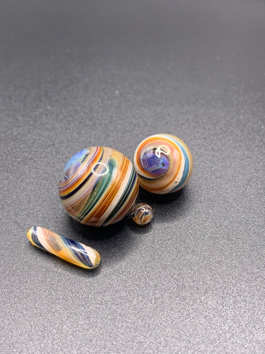 Lil Gremlins Glass Shack - UV & Dichroic Terp Slurper Marble Set 1