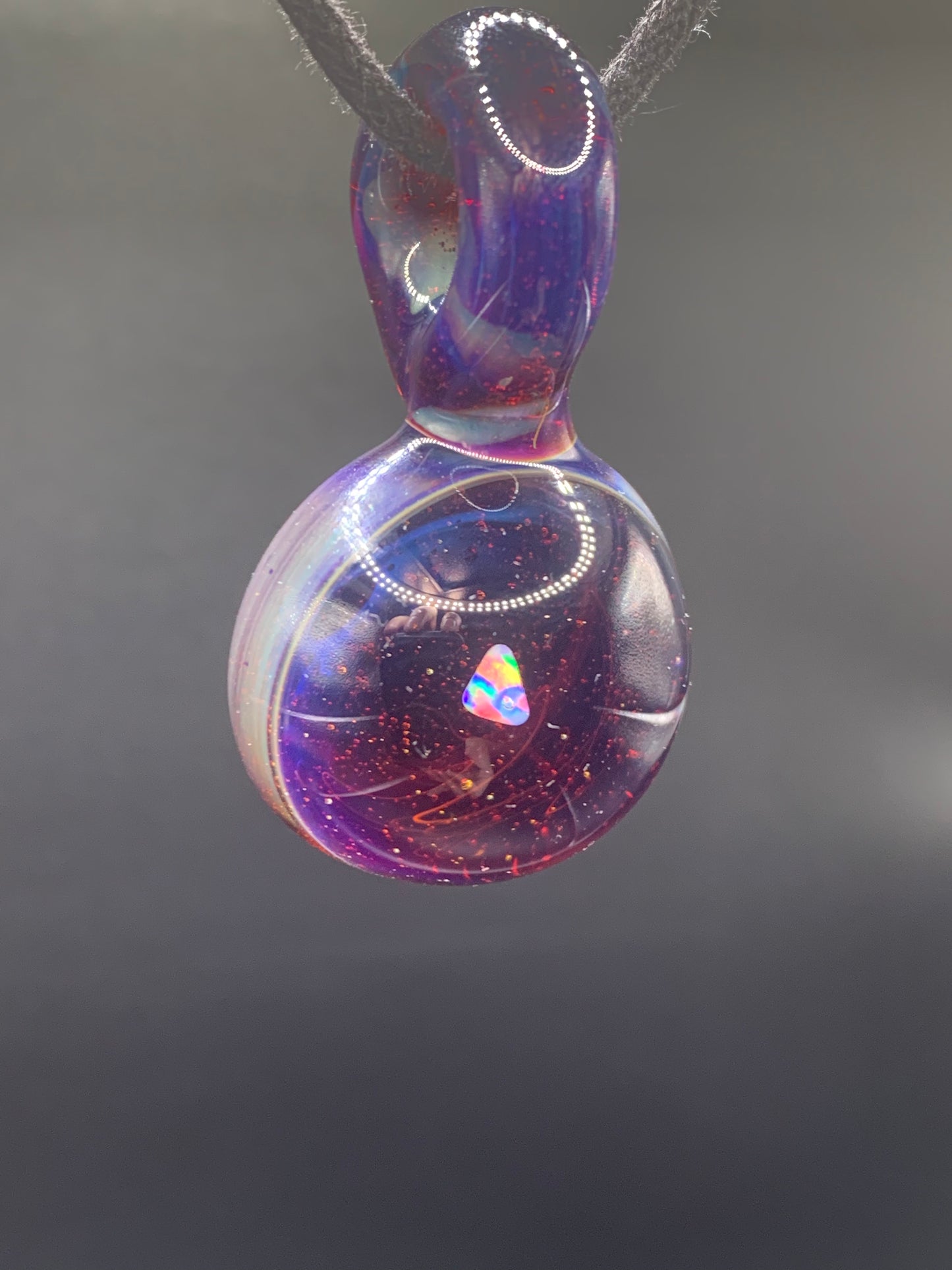ClarksGlassWorks - Small Opal Pendant #3