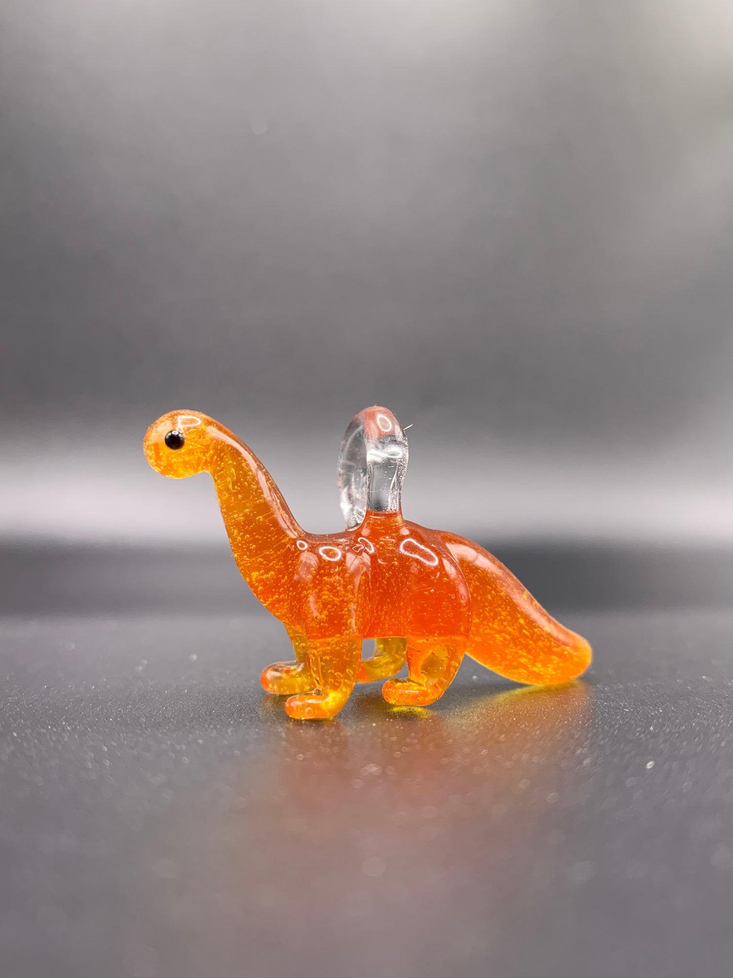 ArielleGlassArt - Small Tangelo Dino Pendant
