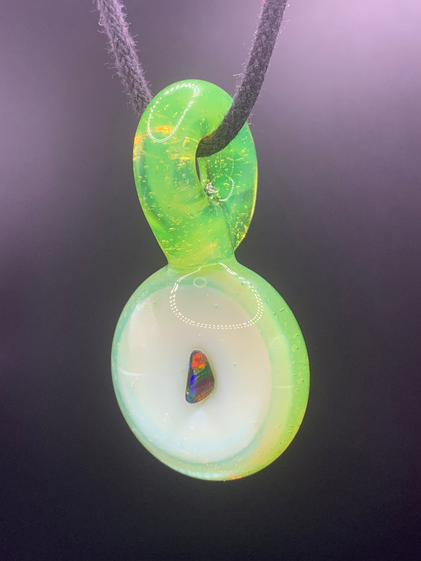ClarksGlassWorks - Small Black Opal Pendant #1