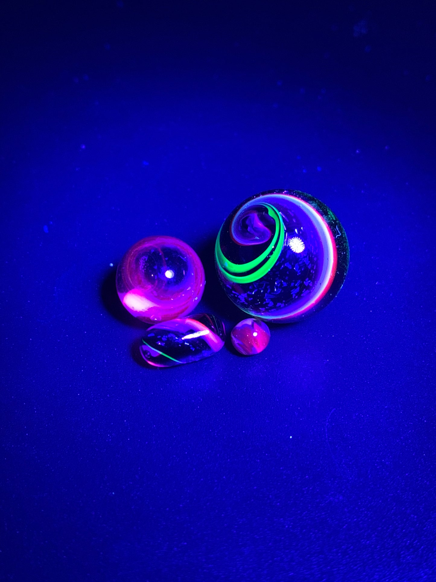 Lil Gremlins Glass Shack - UV & Dichroic Terp Slurper Marble Set 4