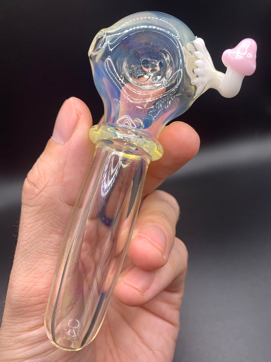 GreymarketGlass - Fumed Spoon Pipe 4hole screen and mushroom