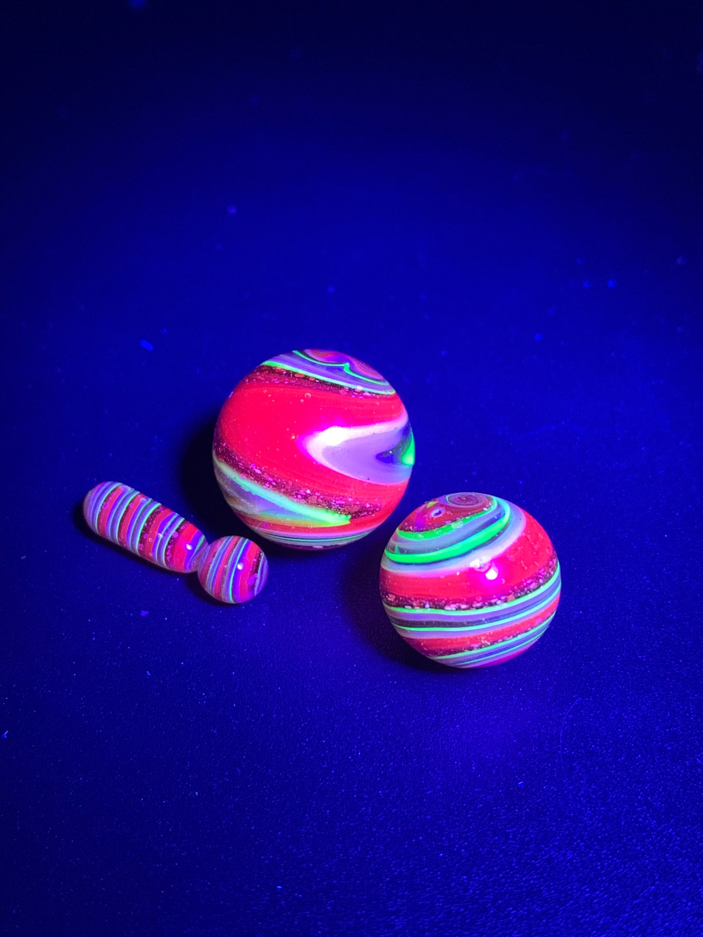 Lil Gremlins Glass Shack - UV & Dichroic Terp Slurper Marble Set 2