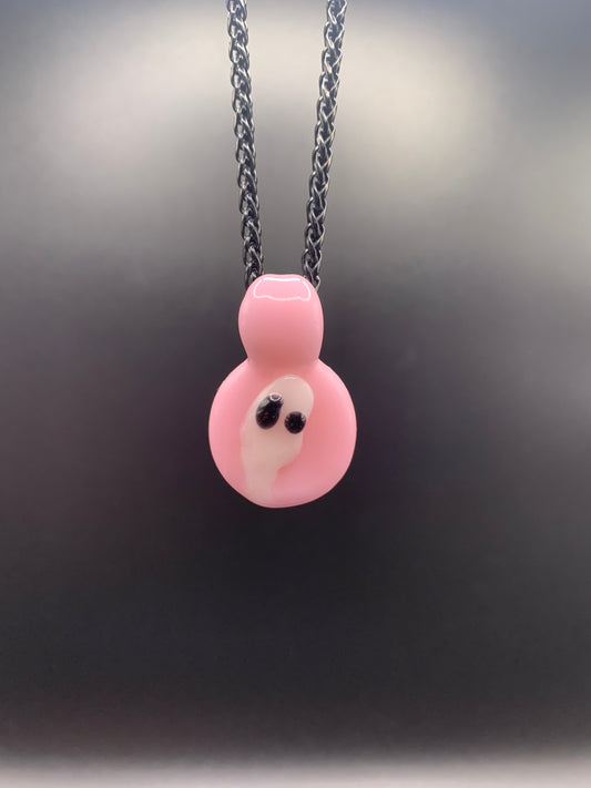 DrewskiGlass - Ghost Pendant #1 (UV and Glow in the dark)