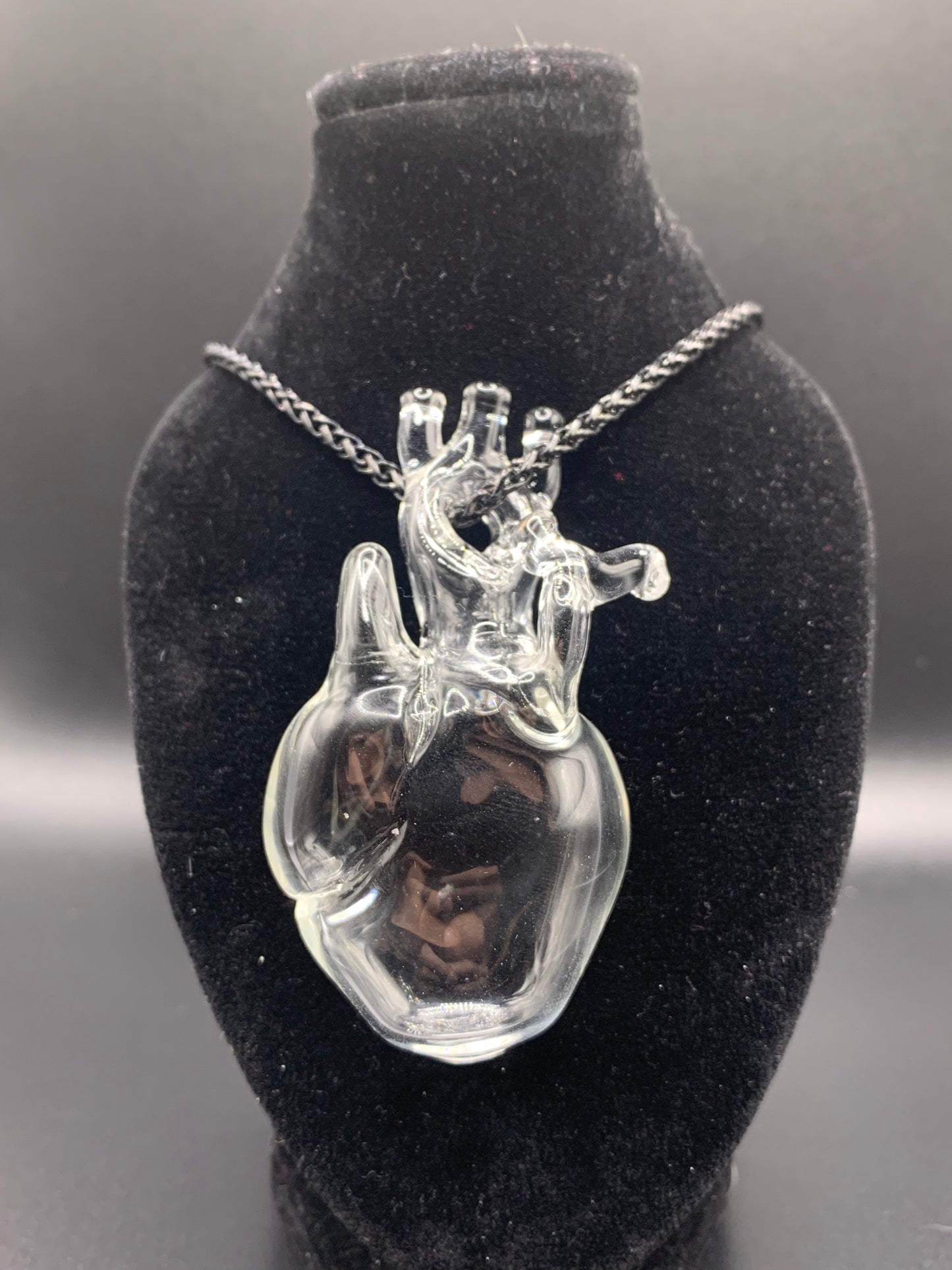 GreymarketGlass - Large Clear Heart Pendant