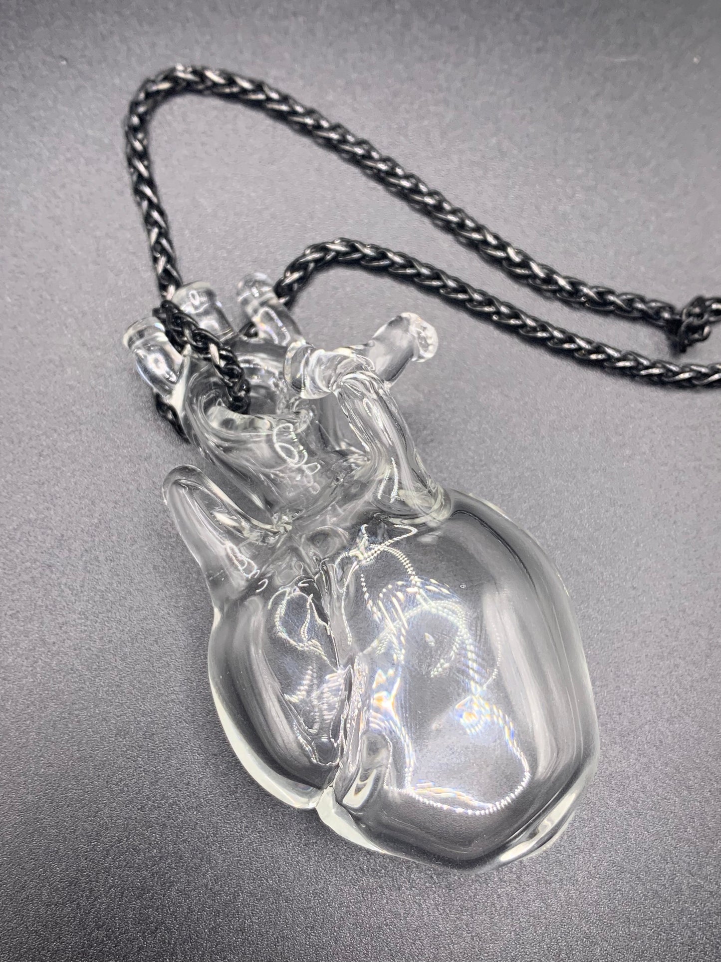GreymarketGlass - Large Clear Heart Pendant