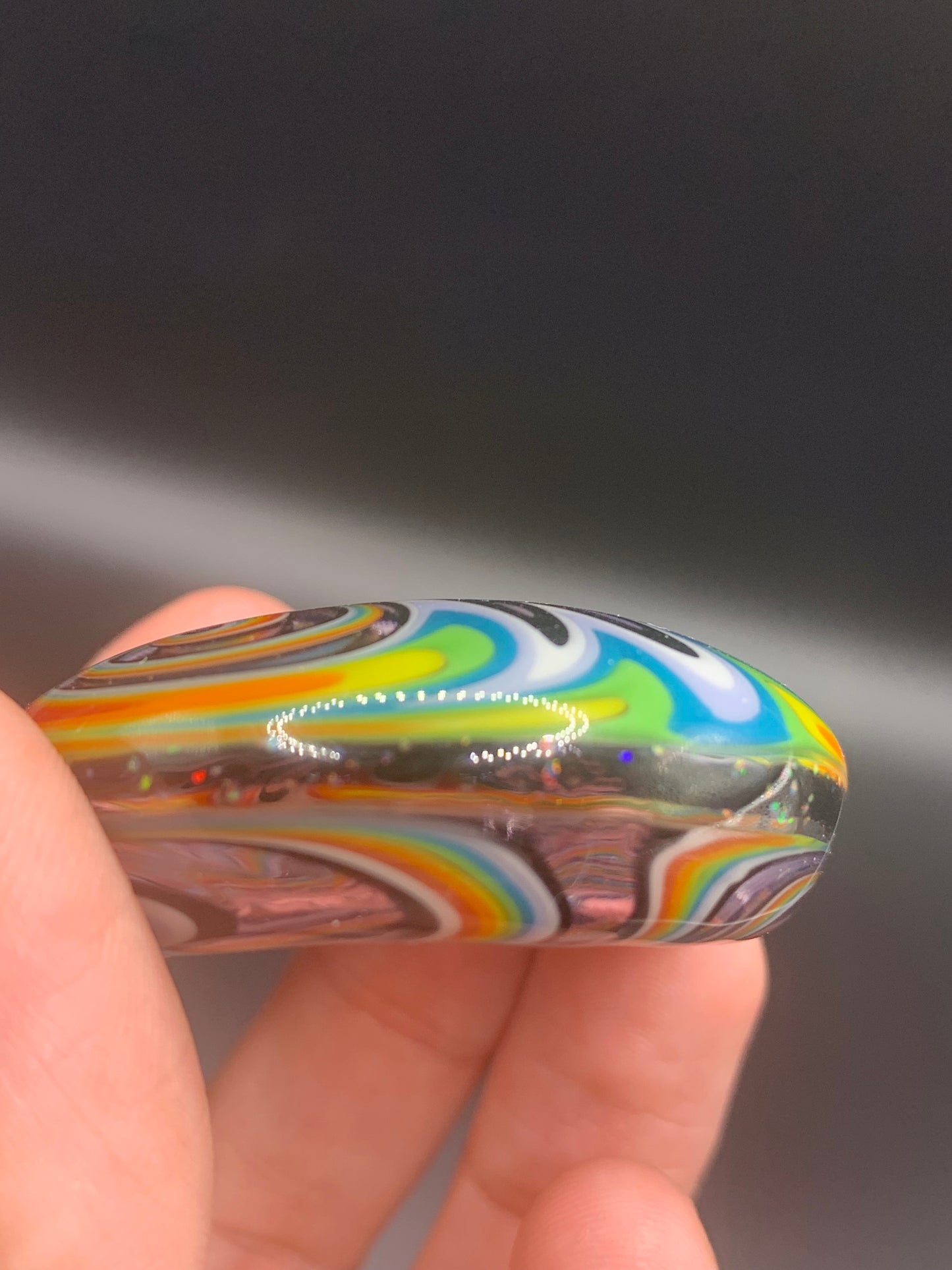 ClarksGlassWorks - Hollow WigWag Crushed Opal Pendant