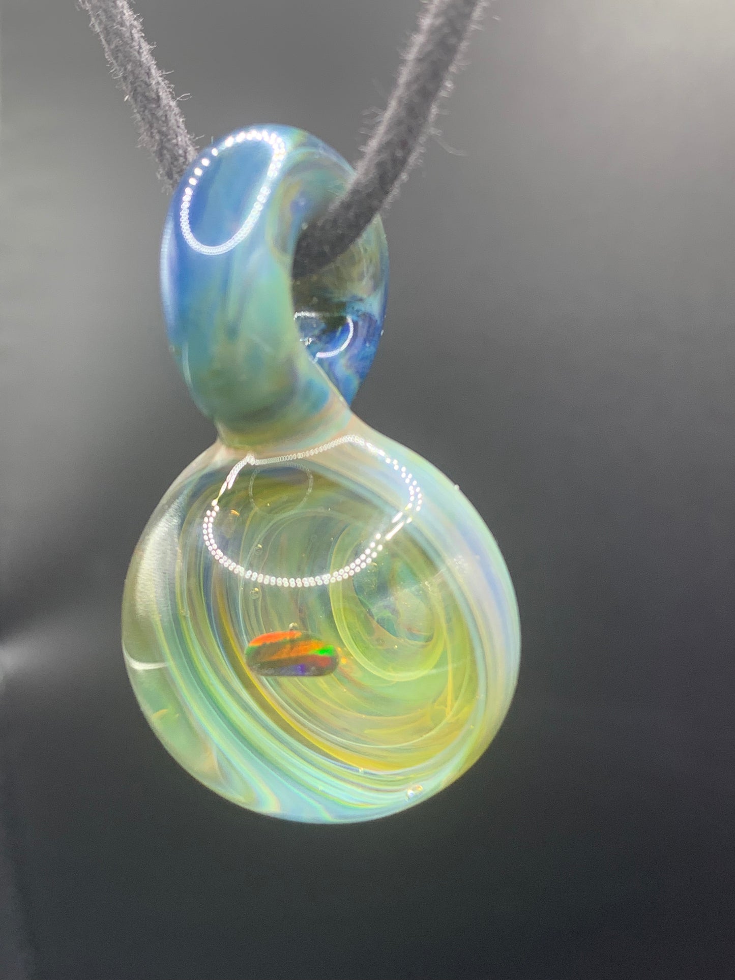 ClarksGlassWorks - Small Black Opal Pendant #2