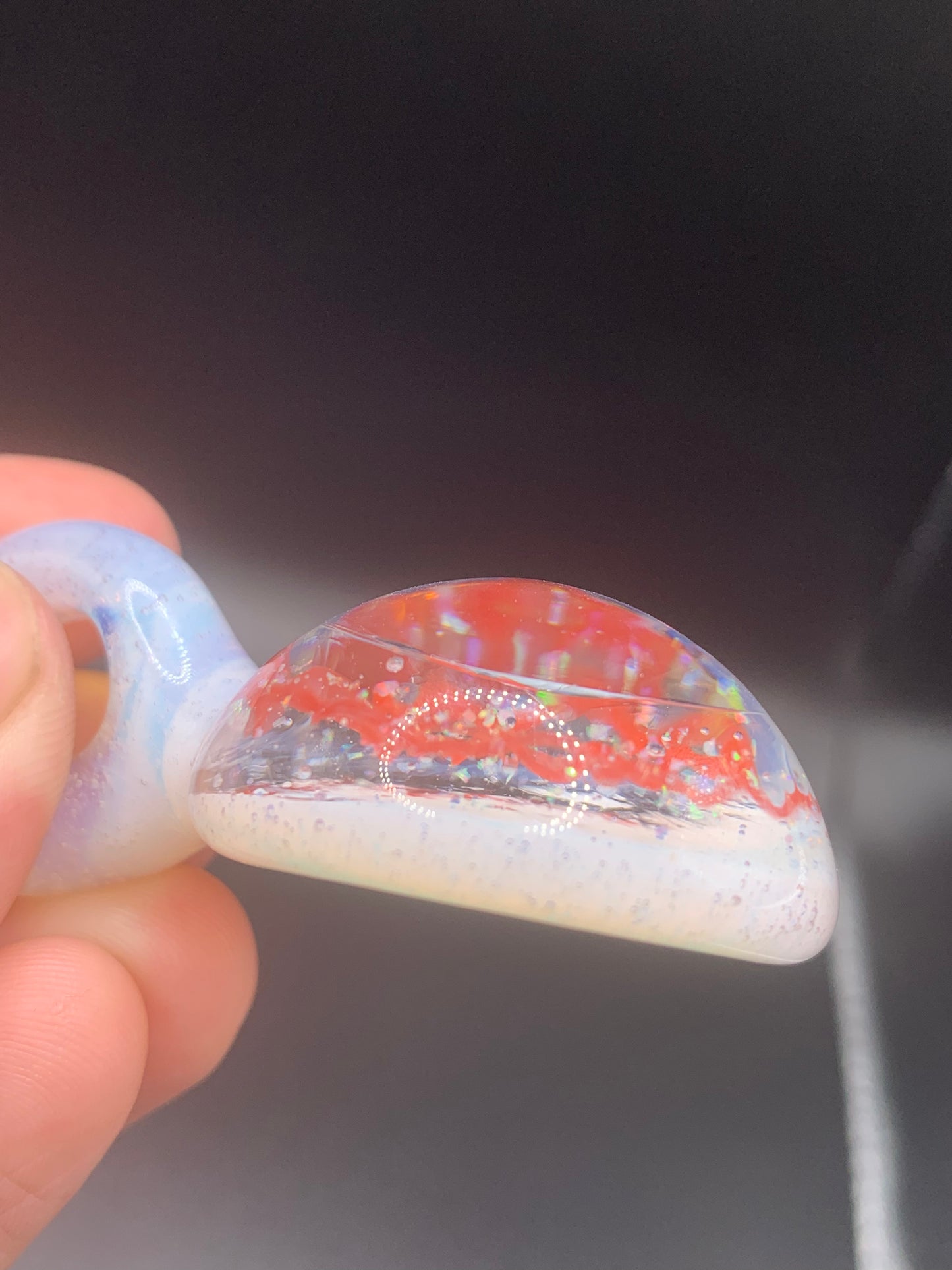 ClarksGlassWorks - Crushed Opals Spiral Pendant