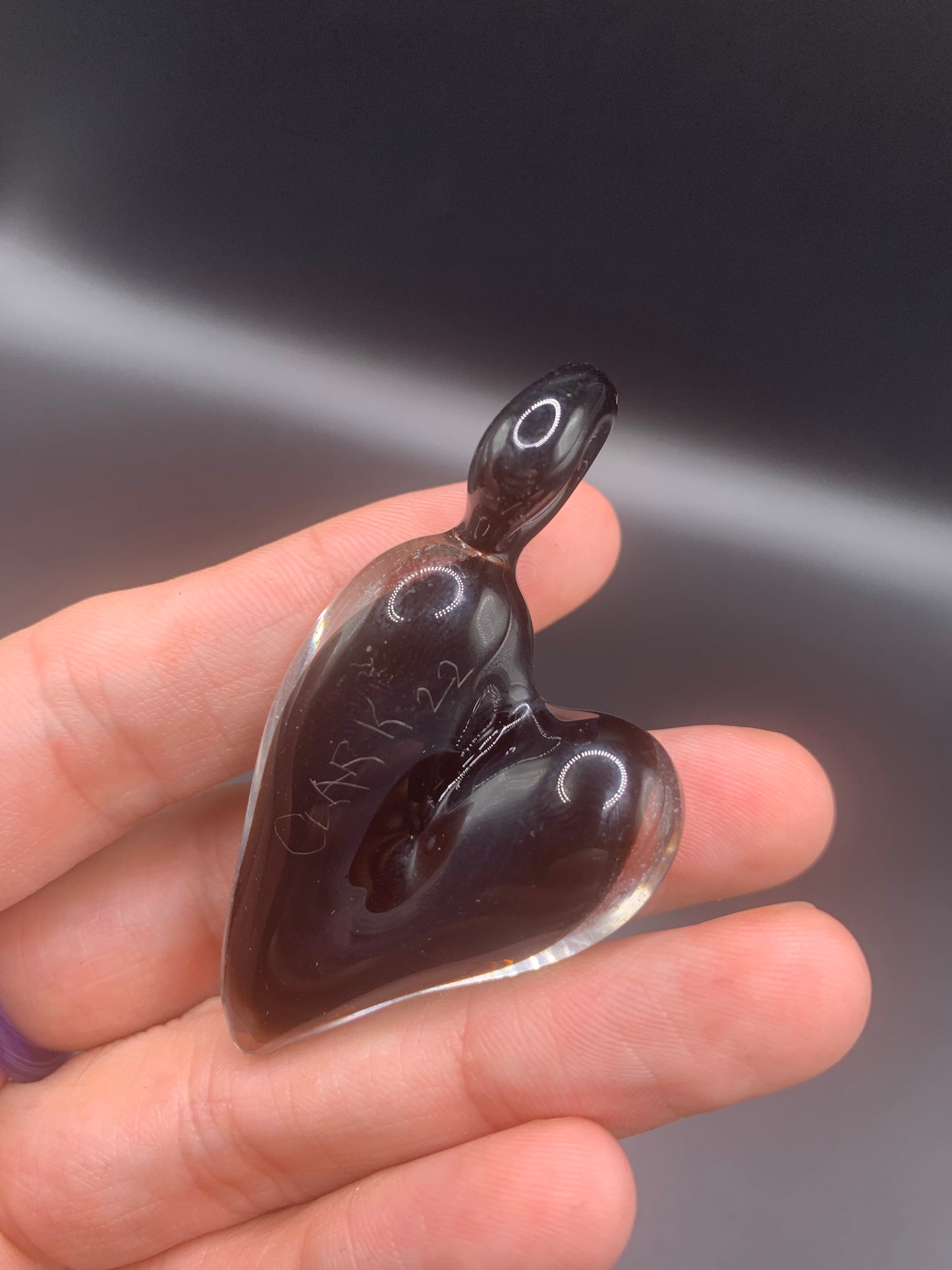 ClarksGlassWorks - Medium Dichro Heart Pendant