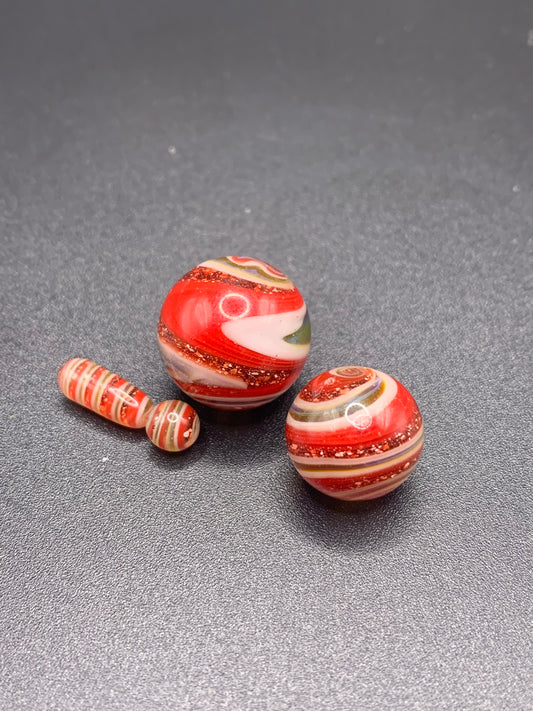 Lil Gremlins Glass Shack - UV & Dichroic Terp Slurper Marble Set 2